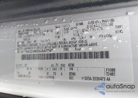 2016 Ford Transit-250 z USA, uszkodzony, nr VIN 1FTYR1ZM8GKA47747